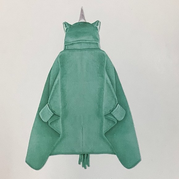 Safdie Girl's Little Unicorn Hooded Blanket: Light Grey / One Size - Picture 7 of 7